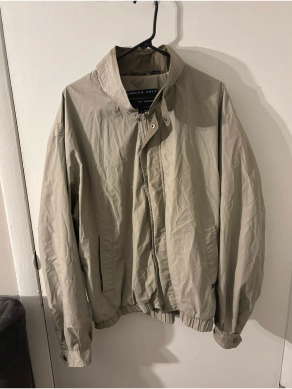 Members Only Beige Bomber Jacket